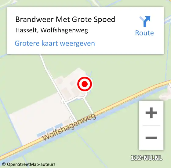 Locatie op kaart van de 112 melding: Brandweer Met Grote Spoed Naar Hasselt, Wolfshagenweg op 6 februari 2024 01:08