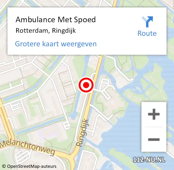 Locatie op kaart van de 112 melding: Ambulance Met Spoed Naar Rotterdam, Ringdijk op 6 februari 2024 05:43