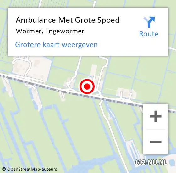 Locatie op kaart van de 112 melding: Ambulance Met Grote Spoed Naar Wormer, Engewormer op 6 februari 2024 06:38