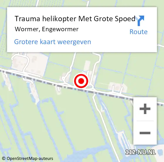 Locatie op kaart van de 112 melding: Trauma helikopter Met Grote Spoed Naar Wormer, Engewormer op 6 februari 2024 06:39
