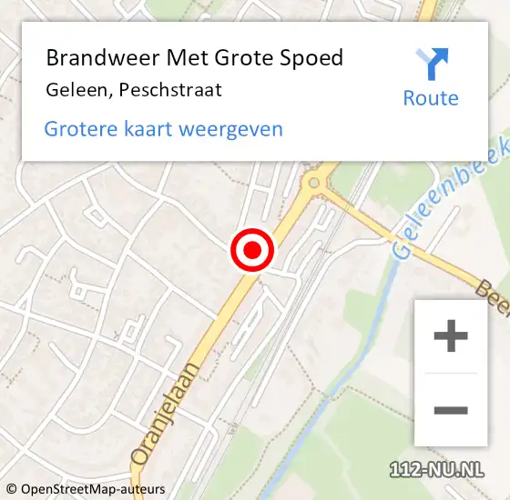 Locatie op kaart van de 112 melding: Brandweer Met Grote Spoed Naar Geleen, Peschstraat op 6 februari 2024 09:54