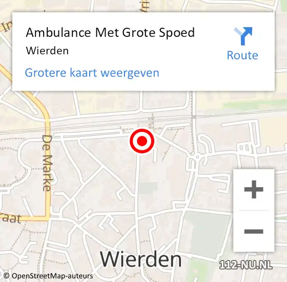 Locatie op kaart van de 112 melding: Ambulance Met Grote Spoed Naar Wierden op 6 februari 2024 10:51