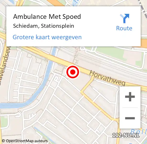 Locatie op kaart van de 112 melding: Ambulance Met Spoed Naar Schiedam, Stationsplein op 6 februari 2024 11:21