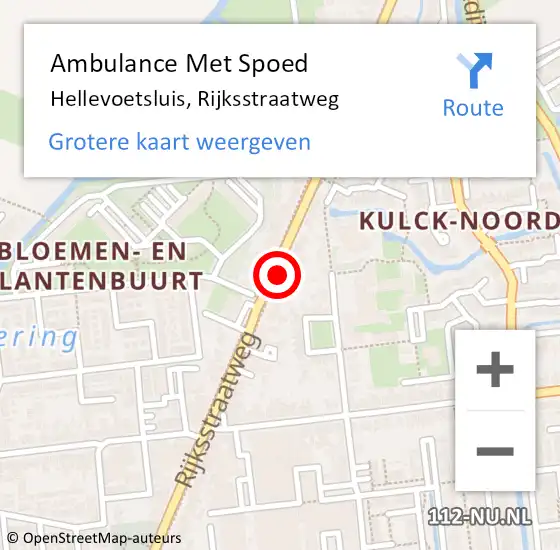 Locatie op kaart van de 112 melding: Ambulance Met Spoed Naar Hellevoetsluis, Rijksstraatweg op 6 februari 2024 11:40