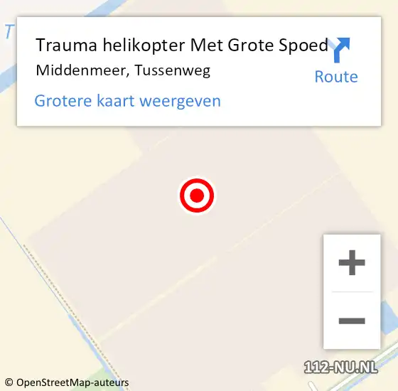 Locatie op kaart van de 112 melding: Trauma helikopter Met Grote Spoed Naar Middenmeer, Tussenweg op 6 februari 2024 11:59