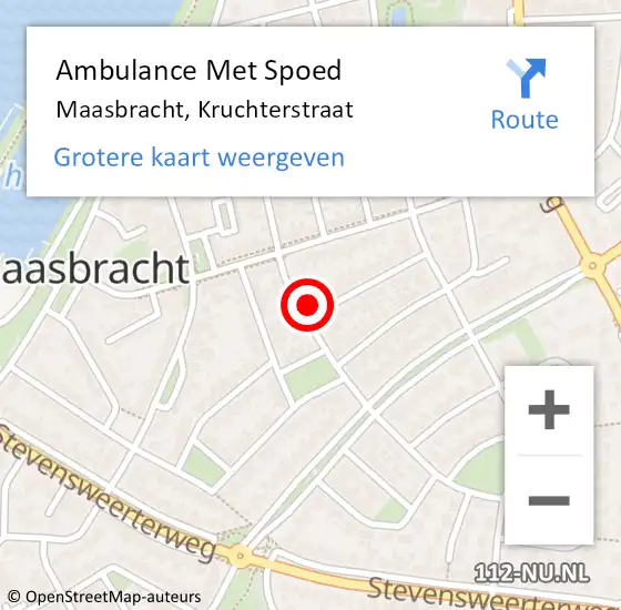 Locatie op kaart van de 112 melding: Ambulance Met Spoed Naar Maasbracht, Kruchterstraat op 6 februari 2024 12:09