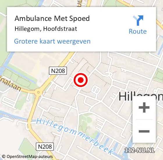 Locatie op kaart van de 112 melding: Ambulance Met Spoed Naar Hillegom, Hoofdstraat op 6 februari 2024 13:29