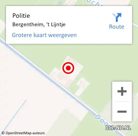 Locatie op kaart van de 112 melding: Politie Bergentheim, 't Lijntje op 6 februari 2024 13:54