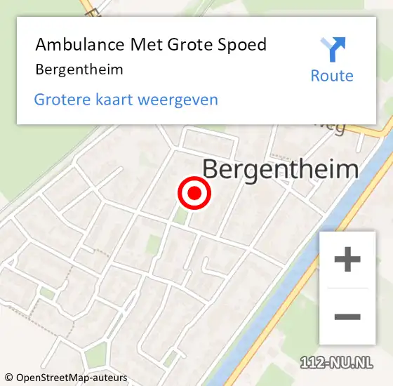 Locatie op kaart van de 112 melding: Ambulance Met Grote Spoed Naar Bergentheim op 6 februari 2024 13:54