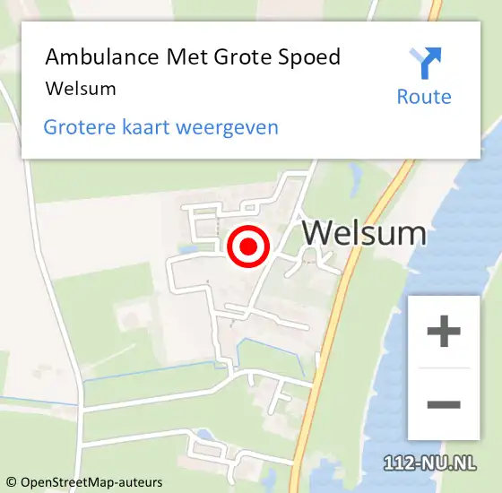 Locatie op kaart van de 112 melding: Ambulance Met Grote Spoed Naar Welsum op 6 februari 2024 14:57