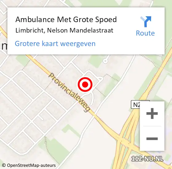 Locatie op kaart van de 112 melding: Ambulance Met Grote Spoed Naar Limbricht, Nelson Mandelastraat op 6 februari 2024 16:26