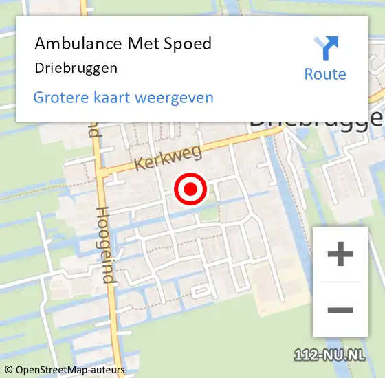 Locatie op kaart van de 112 melding: Ambulance Met Spoed Naar Driebruggen op 6 februari 2024 17:13