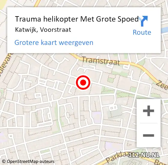 Locatie op kaart van de 112 melding: Trauma helikopter Met Grote Spoed Naar Katwijk, Voorstraat op 6 februari 2024 17:35