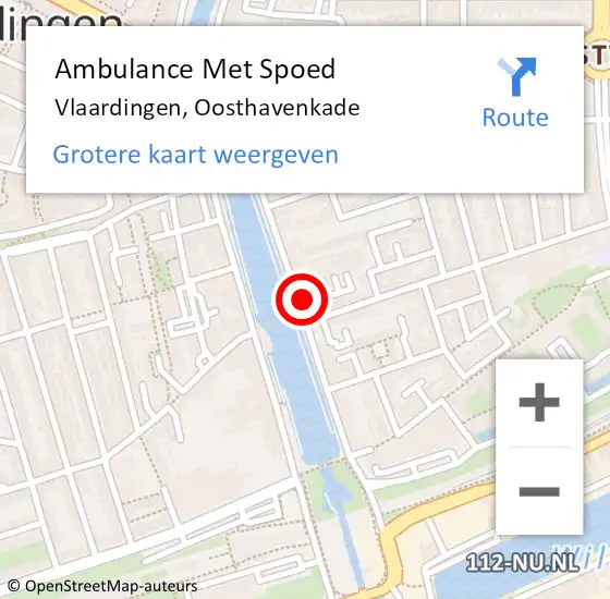 Locatie op kaart van de 112 melding: Ambulance Met Spoed Naar Vlaardingen, Oosthavenkade op 6 februari 2024 19:21