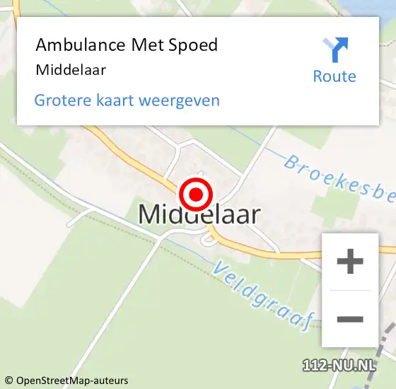 Locatie op kaart van de 112 melding: Ambulance Met Spoed Naar Middelaar op 6 februari 2024 19:45