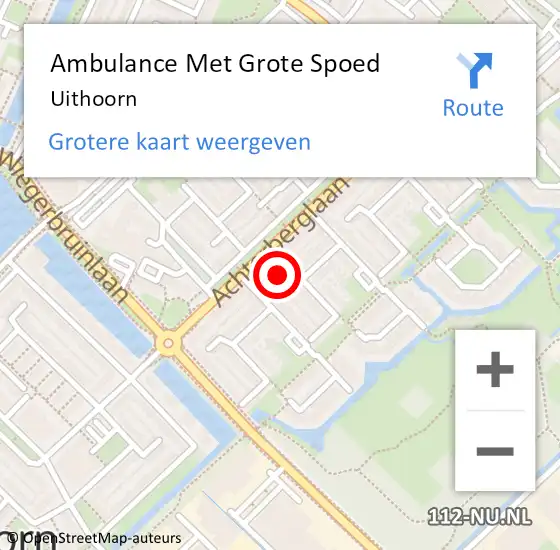 Locatie op kaart van de 112 melding: Ambulance Met Grote Spoed Naar Uithoorn op 6 februari 2024 23:54