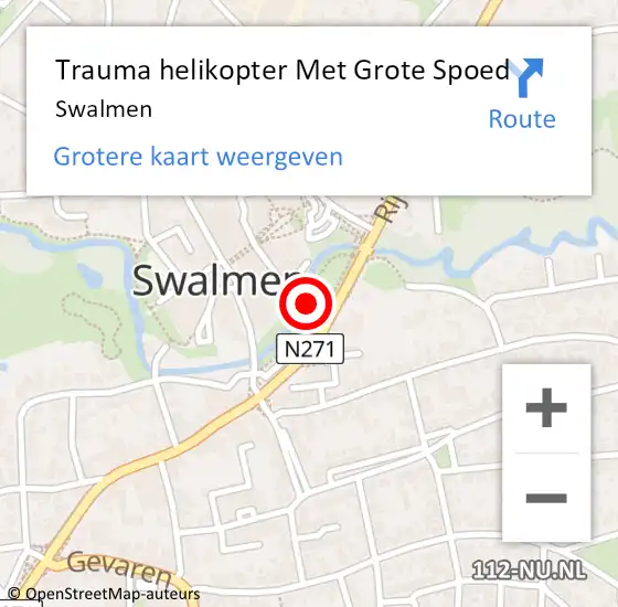 Locatie op kaart van de 112 melding: Trauma helikopter Met Grote Spoed Naar Swalmen op 7 februari 2024 07:44