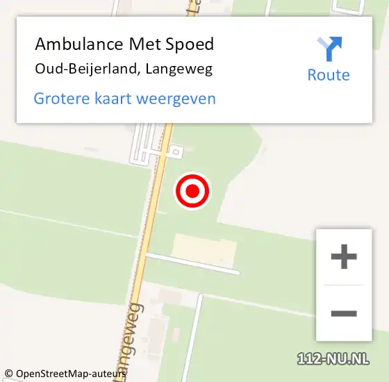 Locatie op kaart van de 112 melding: Ambulance Met Spoed Naar Oud-Beijerland, Langeweg op 7 februari 2024 07:56