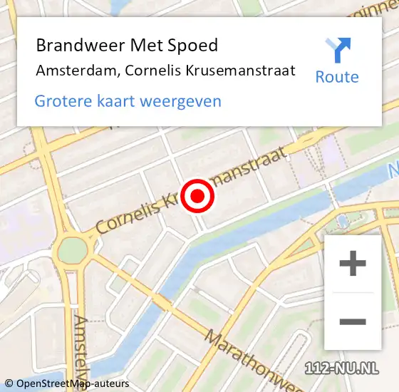 Locatie op kaart van de 112 melding: Brandweer Met Spoed Naar Amsterdam, Cornelis Krusemanstraat op 7 februari 2024 08:42