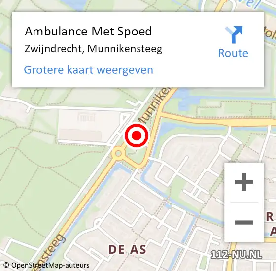 Locatie op kaart van de 112 melding: Ambulance Met Spoed Naar Zwijndrecht, Munnikensteeg op 7 februari 2024 09:00