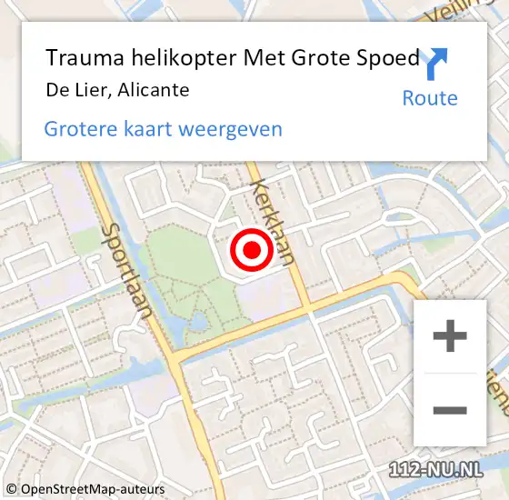 Locatie op kaart van de 112 melding: Trauma helikopter Met Grote Spoed Naar De Lier, Alicante op 7 februari 2024 10:02