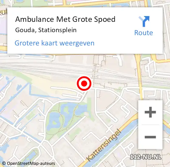 Locatie op kaart van de 112 melding: Ambulance Met Grote Spoed Naar Gouda, Stationsplein op 7 februari 2024 10:03