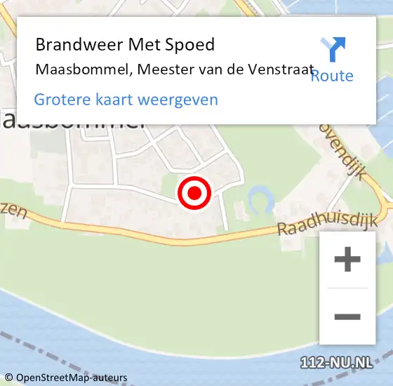 Locatie op kaart van de 112 melding: Brandweer Met Spoed Naar Maasbommel, Meester van de Venstraat op 7 februari 2024 10:35