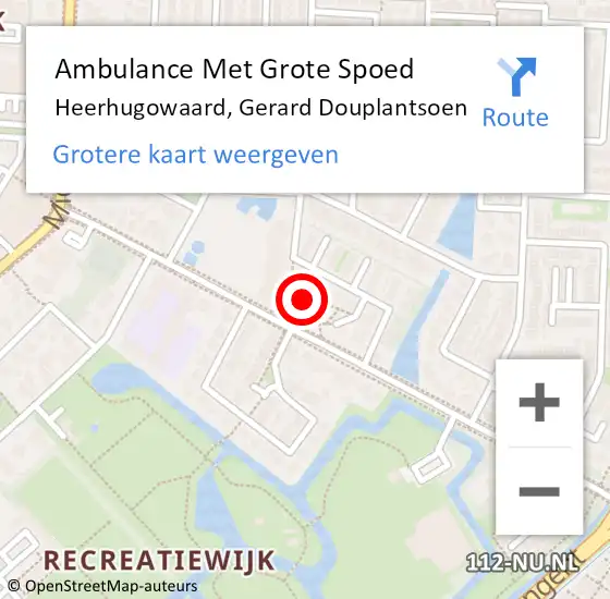 Locatie op kaart van de 112 melding: Ambulance Met Grote Spoed Naar Heerhugowaard, Gerard Douplantsoen op 7 februari 2024 10:55