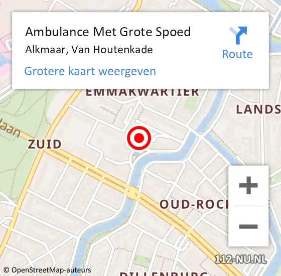 Locatie op kaart van de 112 melding: Ambulance Met Grote Spoed Naar Alkmaar, Van Houtenkade op 7 februari 2024 13:04