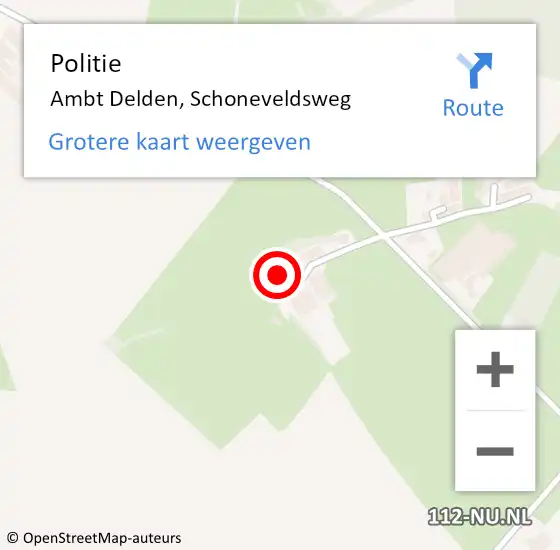 Locatie op kaart van de 112 melding: Politie Ambt Delden, Schoneveldsweg op 7 februari 2024 14:25