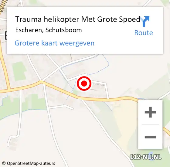 Locatie op kaart van de 112 melding: Trauma helikopter Met Grote Spoed Naar Escharen, Schutsboom op 7 februari 2024 14:40