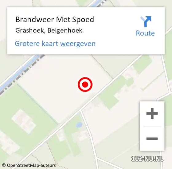Locatie op kaart van de 112 melding: Brandweer Met Spoed Naar Grashoek, Belgenhoek op 7 februari 2024 15:41