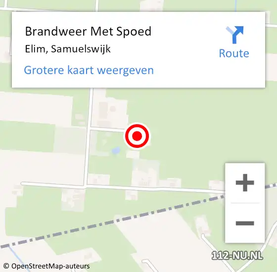 Locatie op kaart van de 112 melding: Brandweer Met Spoed Naar Elim, Samuelswijk op 7 februari 2024 16:39