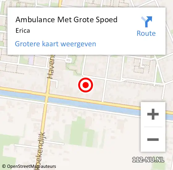 Locatie op kaart van de 112 melding: Ambulance Met Grote Spoed Naar Erica op 7 februari 2024 19:40