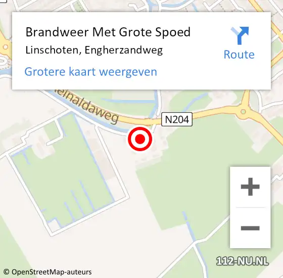 Locatie op kaart van de 112 melding: Brandweer Met Grote Spoed Naar Linschoten, Engherzandweg op 7 februari 2024 20:02