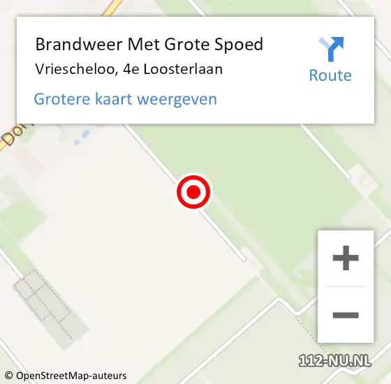 Locatie op kaart van de 112 melding: Brandweer Met Grote Spoed Naar Vriescheloo, 4e Loosterlaan op 7 februari 2024 20:29
