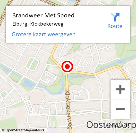 Locatie op kaart van de 112 melding: Brandweer Met Spoed Naar Elburg, Klokbekerweg op 7 februari 2024 20:48