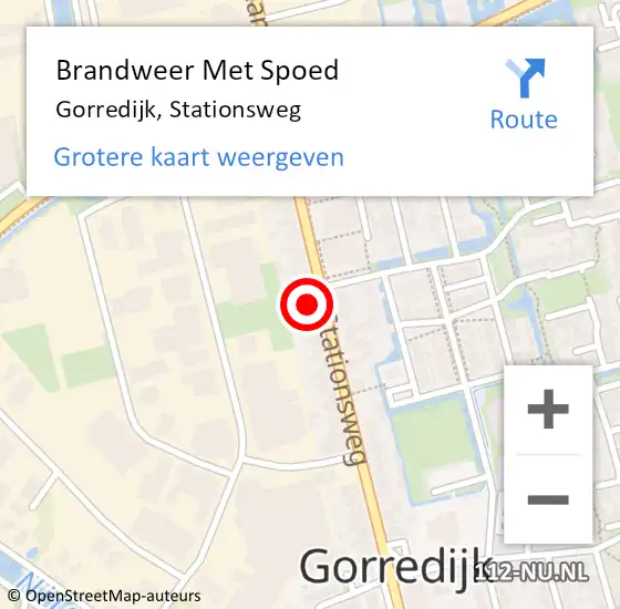 Locatie op kaart van de 112 melding: Brandweer Met Spoed Naar Gorredijk, Stationsweg op 7 februari 2024 21:57