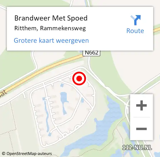 Locatie op kaart van de 112 melding: Brandweer Met Spoed Naar Ritthem, Rammekensweg op 8 februari 2024 00:29