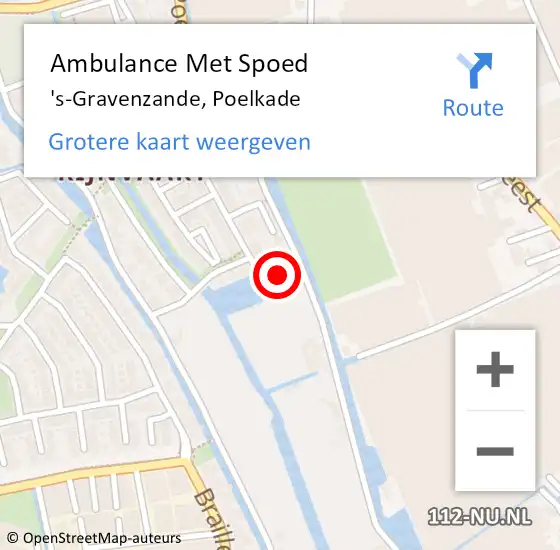 Locatie op kaart van de 112 melding: Ambulance Met Spoed Naar 's-Gravenzande, Poelkade op 8 februari 2024 07:42