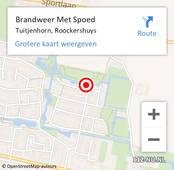 Locatie op kaart van de 112 melding: Brandweer Met Spoed Naar Tuitjenhorn, Roockershuys op 8 februari 2024 08:44