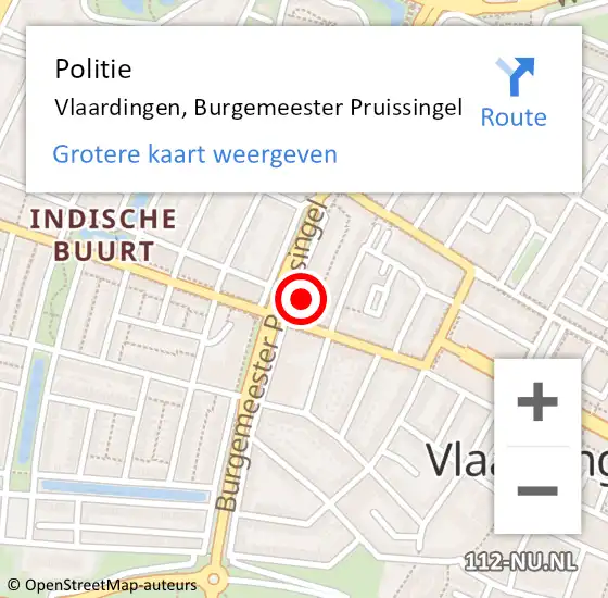 Locatie op kaart van de 112 melding: Politie Vlaardingen, Burgemeester Pruissingel op 8 februari 2024 14:54