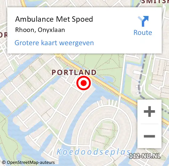 Locatie op kaart van de 112 melding: Ambulance Met Spoed Naar Rhoon, Onyxlaan op 8 februari 2024 15:31