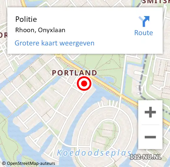 Locatie op kaart van de 112 melding: Politie Rhoon, Onyxlaan op 8 februari 2024 15:32