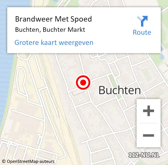 Locatie op kaart van de 112 melding: Brandweer Met Spoed Naar Buchten, Buchter Markt op 8 februari 2024 15:36