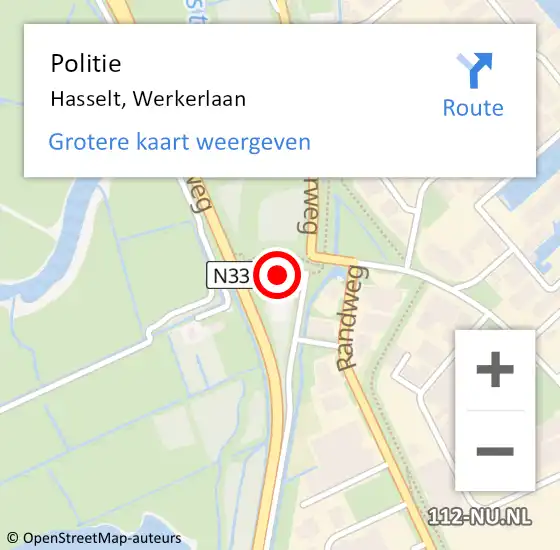 Locatie op kaart van de 112 melding: Politie Hasselt, Werkerlaan op 8 februari 2024 16:26
