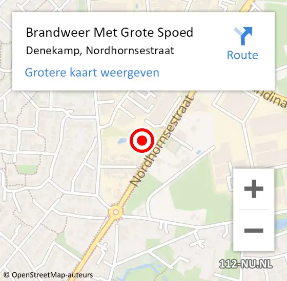 Locatie op kaart van de 112 melding: Brandweer Met Grote Spoed Naar Denekamp, Nordhornsestraat op 8 februari 2024 16:38