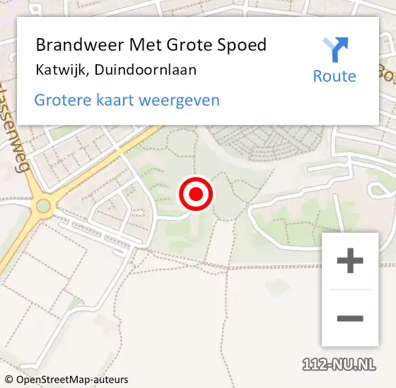 Locatie op kaart van de 112 melding: Brandweer Met Grote Spoed Naar Katwijk, Duindoornlaan op 8 februari 2024 19:07