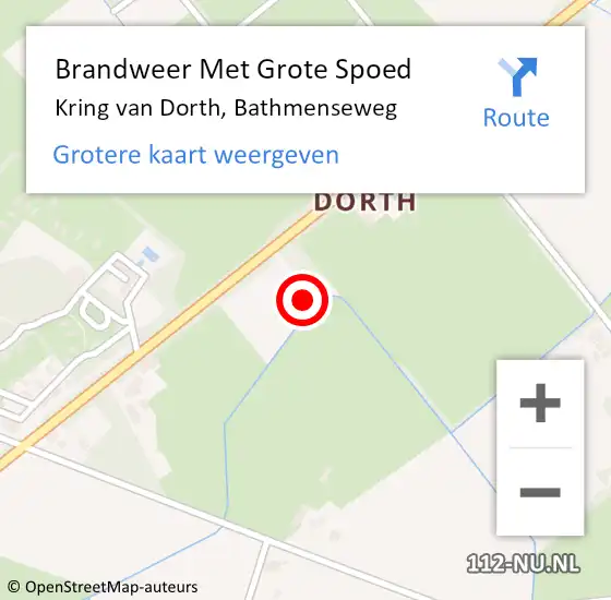 Locatie op kaart van de 112 melding: Brandweer Met Grote Spoed Naar Kring van Dorth, Bathmenseweg op 8 februari 2024 19:55