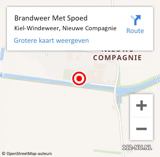 Locatie op kaart van de 112 melding: Brandweer Met Spoed Naar Kiel-Windeweer, Nieuwe Compagnie op 8 februari 2024 21:08